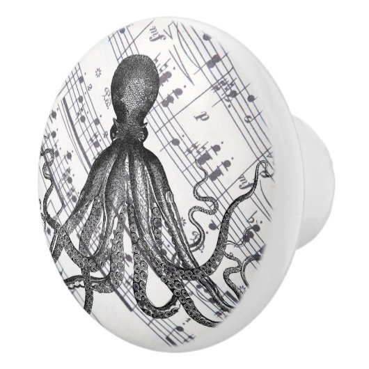 rustige steampunk octopus keramische knop (Rechts)