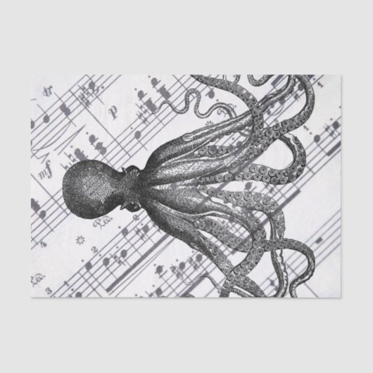 rustige steampunk octopus tissuepapier (Voorkant)