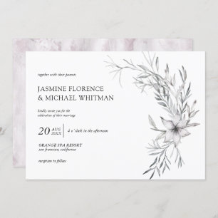 rustige stencil botanics elegant bruiloft kaart