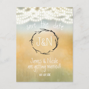 Rustige sticks en String Lights Briefkaart Opslaan