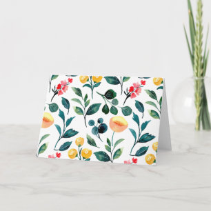 Rustige, stijlvolle, gele Waterverf bloemen leeg Kaart