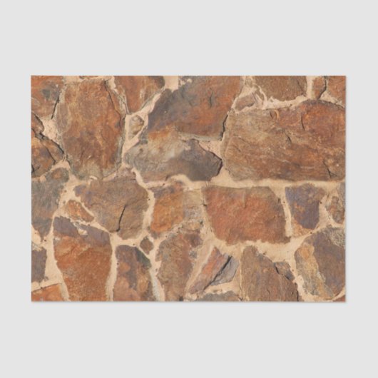 Rustige Stone Wall Structure Geology Warm Glow Tissuepapier (Voorkant)