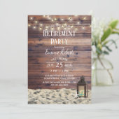 Rustige strand Lantern & Starfish Retirement Party Kaart (Staand voorkant)