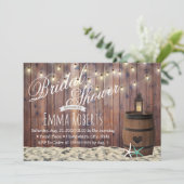 Rustige strand Starfish & Lantern Vrijgezellenfees Kaart (Staand voorkant)