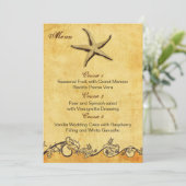 rustige strandstrandtrouwmenkkaarten menu (Staand voorkant)