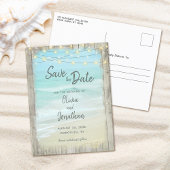 Rustige straten van het Beach Ocean Wedding String Aankondigingskaart
