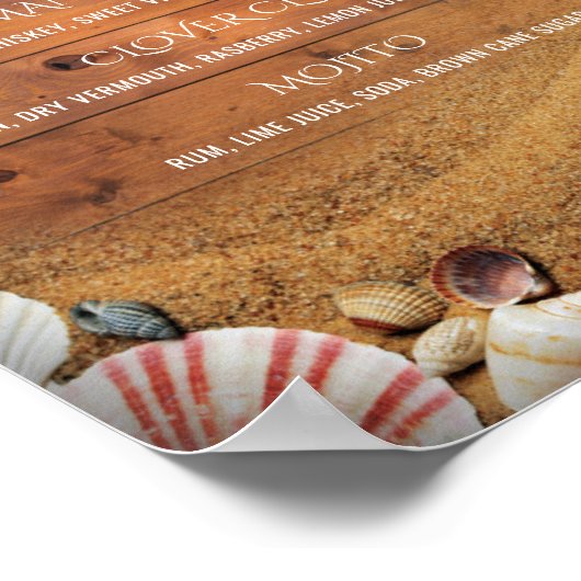 Rustige stuurstaarten Handtekening cocktaillijst Poster (Hoek)