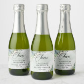 Rustige succulenten lijst met groene eucalyptusgou sparkling wijnetiket (Flessen)
