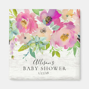 Rustige Succulents Floral Shower Favor Magnet Magneet
