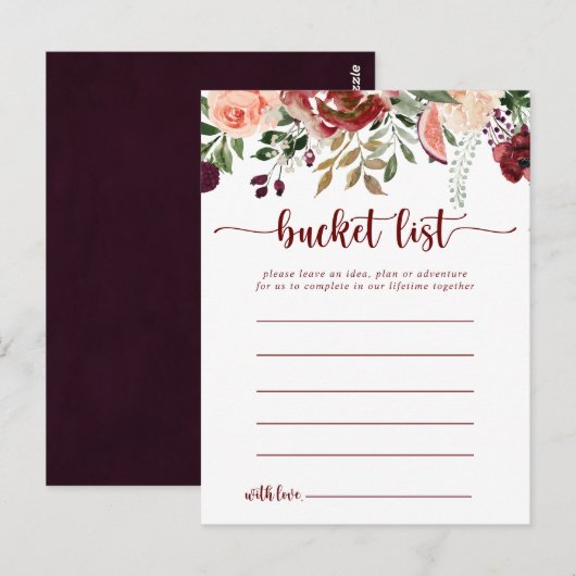Rustige Summer Floral Simple Bucket List-kaarten Briefkaart (Voorkant / Achterkant)