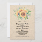 Rustige Sunflower Engagement Party Kaart (Voorkant)