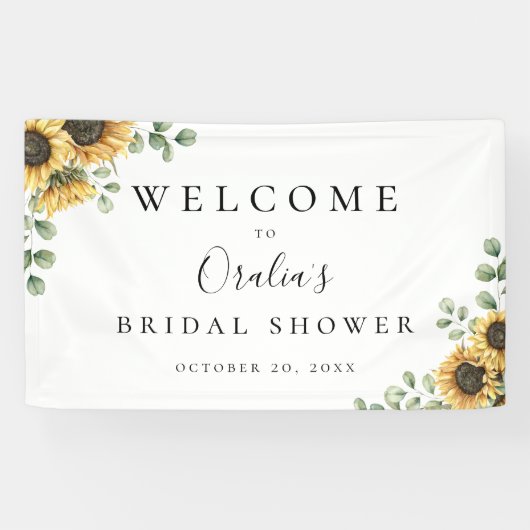 Rustige Sunflower Eucalyptus Event Spandoek (Horizontaal)