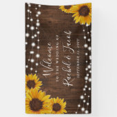 Rustige Sunflower String Lights Wedding Spandoek (Verticaal)