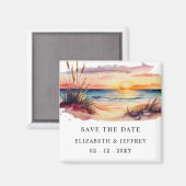 Rustige Sunset Beach Save the Date Magnet Magneet (Voorkant / Achterkant)