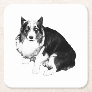 Rustige tafel, kalme Corgi Vierkante Kartonnen Onderzetter