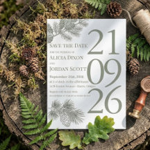 Rustige tak met groen van grove den 'Save the Date