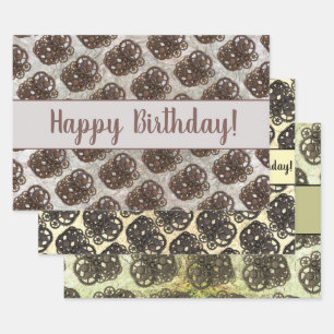 Rustige tandwielen halen steampunk op de stone Sja Inpakpapier Vel