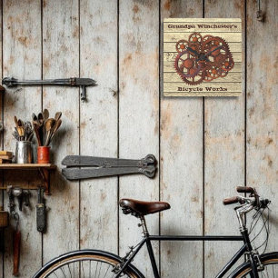 Rustige tandwielen met stoompunk stijlvierkante mu vierkante klok