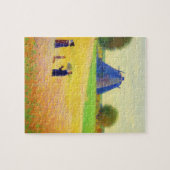 Rustige Tarweveld Scene met Windmolen Legpuzzel (Horizontaal)