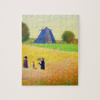 Rustige Tarweveld Scene met Windmolen Legpuzzel