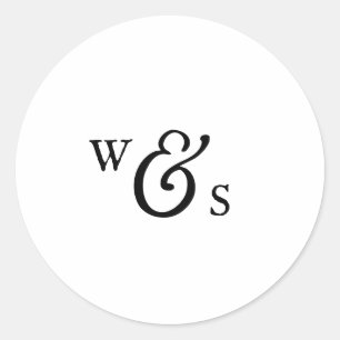 Rustige tekenvelopzegels voor monogram-weddenschap ronde sticker
