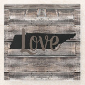Rustige TENNESSEE LOVE in script | Glazen Onderzetter (Voorkant)