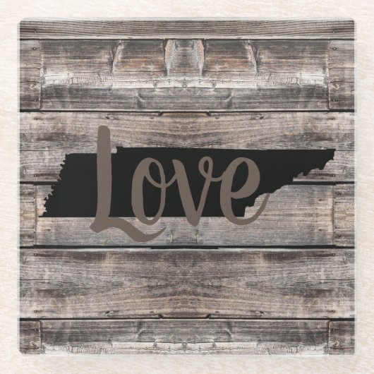 Rustige TENNESSEE LOVE in script | Glazen Onderzetter (Voorkant)