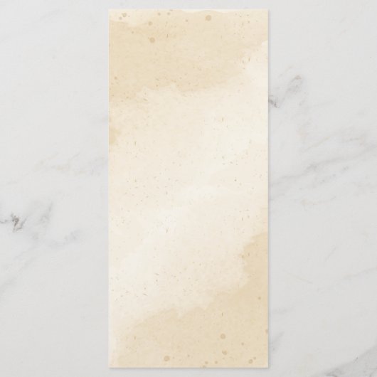 rustige terracotta floral bruiloft menu (Achterkant)