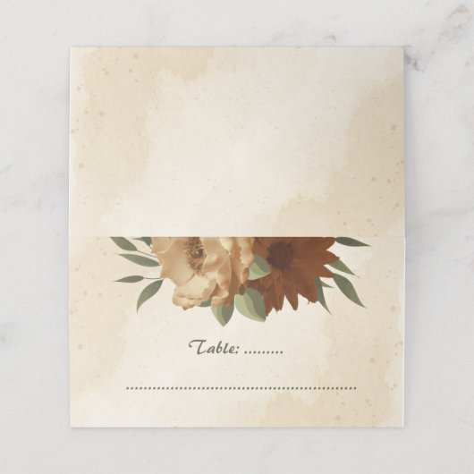 rustige terracotta florale botanische bruiloft (Buitenkant ongevouwen)