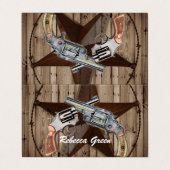 rustige texas ster cowboy westerne landpistolen visitekaartjes (Buitenkant ongevouwen)