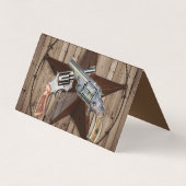 rustige texas ster cowboy westerne landpistolen visitekaartjes (Achterkant)