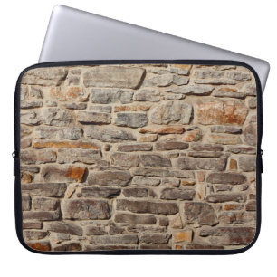Rustige textuurachtergrond van steenwand laptop sleeve