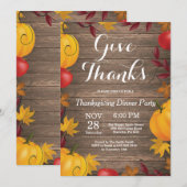 Rustige Thanksgiving Najaar Herfst Dinner Party Kaart (Voorkant / Achterkant)