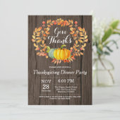 Rustige Thanksgiving Najaar Herfst Dinner Party Kaart (Staand voorkant)