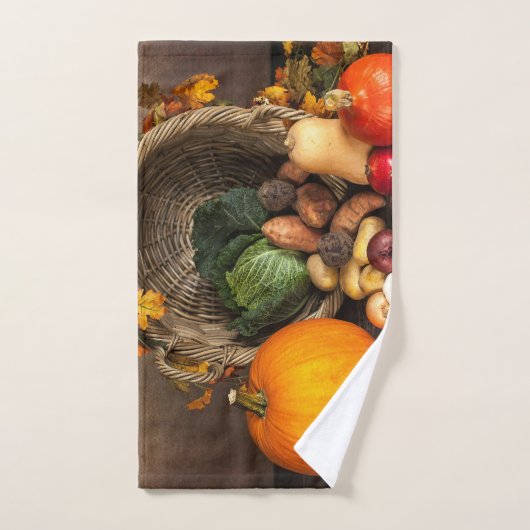 Rustige Thanksgiving Tafel Bounful Harvest Bad Handdoek (Handdoek)