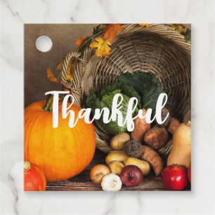 Rustige Thanksgiving Tafel Bounful Harvest Bedankjes Labels