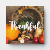 Rustige Thanksgiving Tafel Bounful Harvest Fotoplaat (Voorkant)