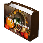 Rustige Thanksgiving Tafel Bounful Harvest Groot Cadeauzakje (Achterkant Gekanteld)