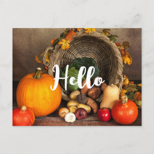 Rustige Thanksgiving Tafel Bounful Harvest Hallo Briefkaart