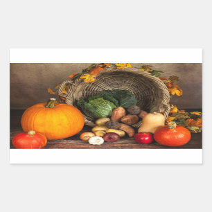 Rustige Thanksgiving Tafel Bounful Harvest Rechthoekige Sticker