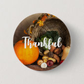 Rustige Thanksgiving Tafel Bounful Harvest Ronde Button 5,7 Cm (Voorkant)