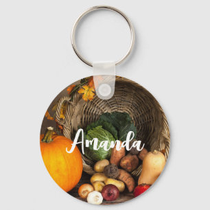 Rustige Thanksgiving Tafel Bounful Harvest Sleutelhanger