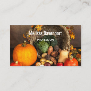 Rustige Thanksgiving Tafel Bounful Harvest Visitekaartje