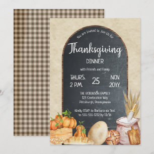 Rustige Thanksgiving van Chalkboard voor land Kaart