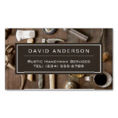 Rustige Tools Carpenter Handyman Woodworkarbeider Magnetisch Visitekaartje (Voorkant)