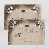 Rustige  Tortelduifjes RSVP-kaarten RSVP Kaartje (Voorkant / Achterkant)