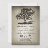 Rustige 'tree and string'-verlovingspartij kaart (Voorkant)
