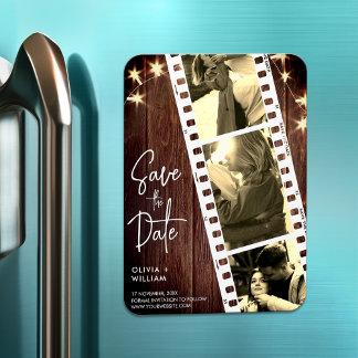 Rustige trendy fotocabine sparen de datumuitnodigi magneet