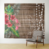 Rustige Tropische Flamingos String Lights Wedding Wandkleed (In Situ (horizontaal))