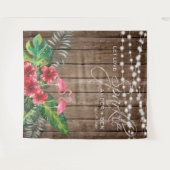 Rustige Tropische Flamingos String Lights Wedding Wandkleed (Voorkant (horizontaal))